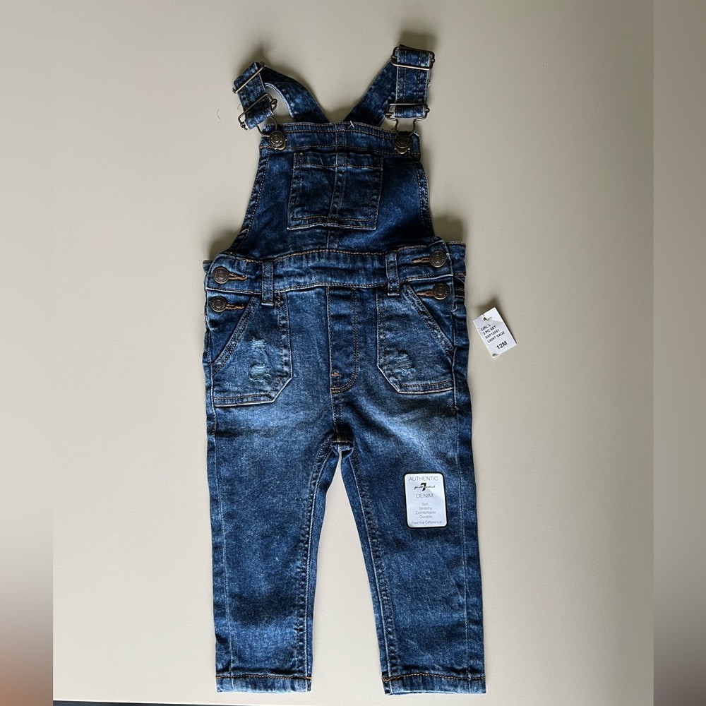 Denim Overalls, 12m NWT,  7 For All Mankind